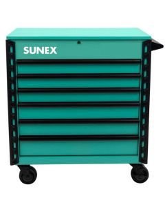 SUN8056FDTL image(1) - SUNEX TOOLS 34-inch 6 DRAWER PREMIUM SERVICE CART &hyphen; TEAL