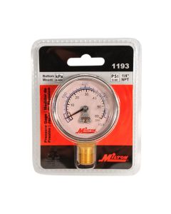 MIL1193 image(1) - Milton Industries Gage 1/4" NPT, 0-60 PSI  - Bottom Mount