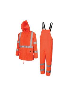 SRWV1080350U-L image(0) - Pioneer Pioneer - 150D Oxford Poly/PVC Waterproof Rainsuit - Hi-Vis Orange - Size Large
