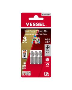 VESNTPH350P2 image(0) - Vessel Tools Neck Torsion Power Bit and 3x50mm  - 2 Piece Card