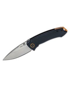 CRK2522 image(0) - CRKT (Columbia River Knife) Tuna Compact 8Cr13MoV Stonewash Plain Blade Folding Knife with Frame Lock G10 Handle - Black