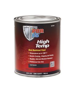 POR-15 INC 44104 Heat Resistant High Temperature Paint, 1 qt Can, Flat Black, Liquid, 4 hr Curing