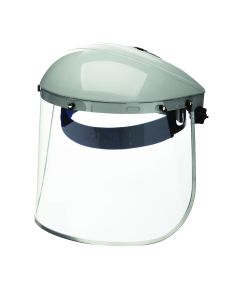 Sellstrom Sellstrom- Face Shield - 301 Series - 8" x 15.5" x 0.40" Window - Clear, Aluminum Bound - Ratcheting Headgear - Single Crown