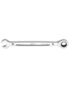 MLW45-96-9311 image(2) - Milwaukee Tool 11MM Metric Ratcheting Combination Wrench, 12-Point, Steel, Chrome