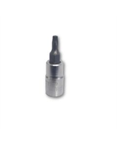 VIMPFS4TR15 image(1) - VIM Tools TR15 Tamper Proof TORX Gun Metal Gray Bit, Satin Chrome 1/4 Inch Square Drive Bit Holder