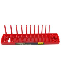 KTI72471 image(1) - K Tool International Socket Holder 1/4 Inch Drive SAE Red