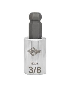 MAY16308 image(0) - Mayhew Mayhew 3/8-Inch SAE Ball Hex Short Insert Socket Bit, 3/8-Inch Drive