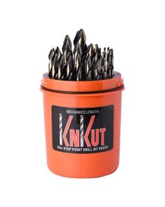 KNK29KK10DB image(0) - KnKut KnKut 29 Piece Drill Buddy Mechanics Length Step Point Drill Bit Set 1/16"-1/2" by 64ths