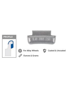 PWWAW050N image(1) - Wegmann Automotive 0.5 oz Lead Coated Clip-on AWN Red Series Wheel Weight (Box of 25)