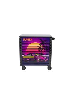 SUN8057XTBKRETRO image(0) - SUNEX Premium Full Drawer Service Cart - 80s Retro