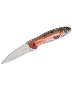 KER1660TROUT image(0) - Kershaw Leek Rainbow Trout Assisted Open Liner Lock Drop Point Blade EDC Folding Pocket Knife -Trout/Silver