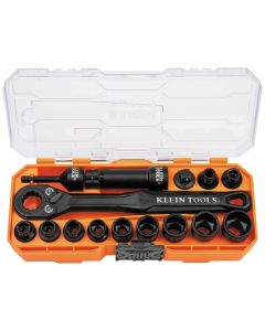 Klein Tools KNECT&trade; (S) Pass Through Ratchet and 1/4-Inch Drive Socket Adapter Set