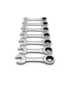 GearWrench 7 Piece 72-Tooth 12 Point Stubby Ratcheting Combination SAE Wrench Set