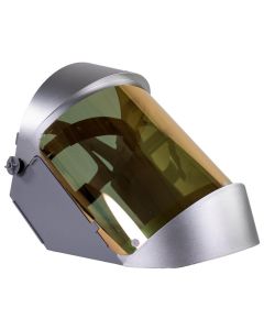 OBR2125AFR image(0) - Oberon Face Shield with Ratcheting Headgear - Heat Reflective - Window: Clear Gold Anti-Fog - With Lower Crown