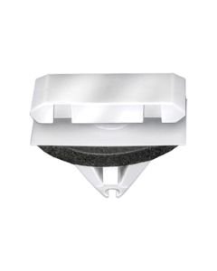 AUVECO 21242 Rocker Panel Molding Clip, (12 x 20 mm Top and Bottom) Head x 11 mm L Stem x 9 mm Hole, Nylon, White
