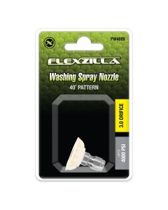 Flexzilla Quick-Connect Wash Spray Nozzle, 1/4", 40&deg;, White, Stainless Steel/Plastic