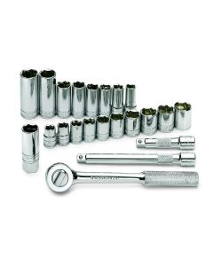 S K Hand Tools Set Skt 3/8dr 6pt Mt 22pc