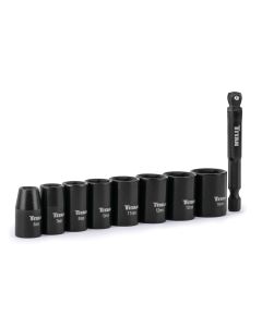 TIT46201 image(1) - Titan 9 Piece 1/4 Inch Drive 6 Point Metric Impact Socket Set