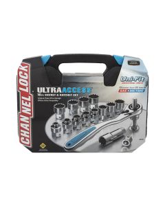 CHA39100 image(0) - Channellock 39100 16 Piece Pass-Thru Uni-Fit Socket Set