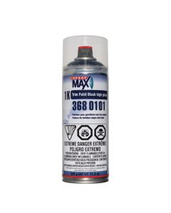 SMX3680102 image(0) - SprayMax 3680102 1K Trim Paint, 10.5 oz Aerosol Can, Satin Black, Liquid, 5.4 sq-ft Coverage