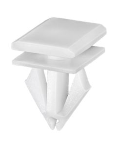 AUVECO 20870 Rocker Panel Molding Clip, (9/16 x 13/16 in Top x 9/16 x 23/32 in Bottom) Head, Nylon, White
