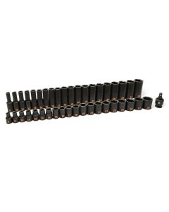 KDT84948H image(1) - GEARWRENCH 39 Piece 1/2" Drive 6 Point Metric Hi-Viz Standard & Deep Impact Socket Set