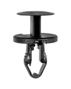 AUVECO 20990 Push-Type with Closed End Fascia and General Purpose Retainer, 19 mm Dia Head, Nylon, Black