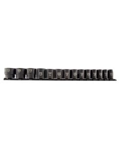 SUN2678A image(0) - SUNEX 1/2" Dr. SAE 12 Point Impact Socket Set on rail