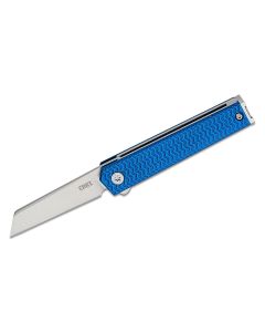CRK7083 image(0) - CRKT (Columbia River Knife) CEO Microflipper 12C27 Satin Plain Blade Folding Knife with Liner Lock Aluminum Handle - Blue