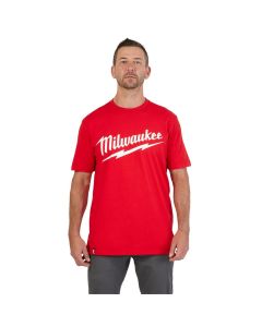 MLW607R-M image(2) - Milwaukee Tool Heavy Duty T-Shirt - Short Sleeve Logo Red M
