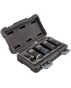 KLE66040 image(0) - Klein Tools 2-in-1 Impact Socket Set, 12-Point, 5-Piece