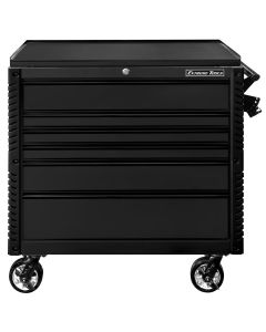 EXTEX4106TCMBBK image(0) - Extreme Tools EX Professional Series 41 Inch 6 Drawer Open Top Tool Cart with PVC-coated work surface - Matte Black with Black Drawer Pulls