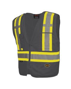 SRWV1021170U-XL image(0) - Pioneer Zip-Up Snap Break Away Safety Vest  - Color:  Black  - Size: XL