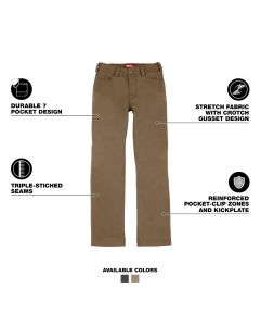 MLWF650K-4R image(1) - Milwaukee Tool Women's Work Pants - Khaki - Size  4