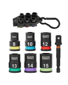 KLE33808M image(0) - Klein Tools Grab-And-Go Impact Socket Set, Metric, 7-Piece