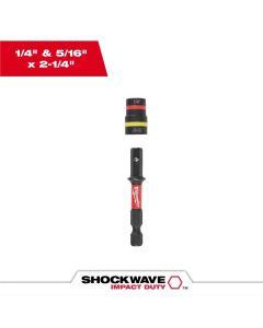 MLW49-66-4742 image(2) - Milwaukee Tool SHOCKWAVE Impact Duty 1/4 Inch and 5/16 Inch x 2-1/4 Inch QUIK-CLEAR 2-in-1 Magnetic Nut Driver Bulk 25
