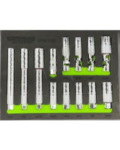 VIM Tools Spark Plug Master Set, 13 Piece Set, Include Xl, Standard And Swivel Spark Plug Tools