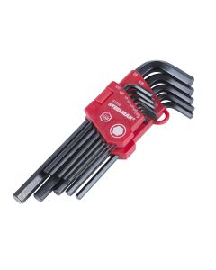 JSP41936 image(1) - J S Products (steelman) 13-Piece Long Arm Hex Key Wrench Set, Inch (SAE)