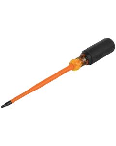 Klein Tools Slim-Tip 1000V Insulated Screwdriver, #1 Phillips, 6-Inch Round Shank