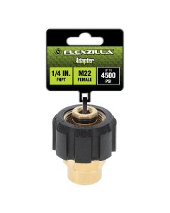 Flexzilla Adapter, 1/4" FNPT x M22 Female, Brass