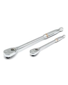 KDT81268T image(1) - GearWrench 2 Piece 1/4 Inch & 3/8 Inch Drive 90-Tooth Long Handle Teardrop Ratchet Set