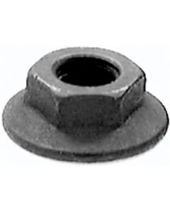 AVC14855 image(0) - AUVECO 14855 Spin Lock Nut with Serration, M6 x 1 mm Screw x 17 mm OD, Case Hardened Steel, Black Phosphate