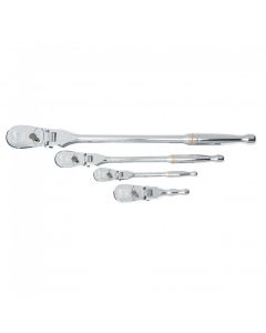 KDT81230T image(0) - GearWrench 4 Piece 1/4 Inch, 3/8 Inch & 1/2 Inch Drive 90-Tooth Flex Head Teardrop Ratchet Set