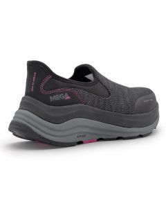 Mega Comfort ERGO Delta Slip-On CT - Women's Low Top Shoes - CT|EH|SF|SR - Black / Fuchsia Fedora - Size: 9 - B - (Medium)