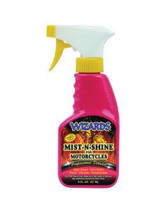 WZP22208 image(0) - Wizards Products MIST-N-SHINE 22208 High-Gloss Professional Car Detailer and Surface Cleaner, 8 oz Spray Bottle, Pink
