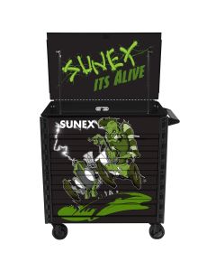 SUNEX Premium Full-Drawer Service Cart - Tony Squindo Its Alive Design - Black