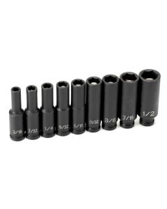 GRE9709DG image(0) - Grey Pneumatic 1/4" Drive 9 Piece Deep Magnetic Impact Socket Set