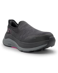 MCFMC125-7-5B image(0) - Mega Comfort ERGO Delta Slip-On CT - Women's Low Top Shoes - CT|EH|SF|SR - Black / Fuchsia Fedora - Size: 7.5 - B - (Medium)