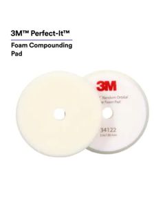 MMM34122 image(0) - 3M Perfect-It&trade; Random Orbital Foam Compounding Pad 34122, 5 Inch (130 mm), White, 2 Pads/Bag