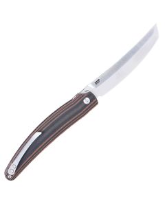 CRK5930 image(0) - CRKT (Columbia River Knife) Ancestor D2 Satin Plain Blade Folding Knife with Liner Lock G10 Handle - Brown/Black